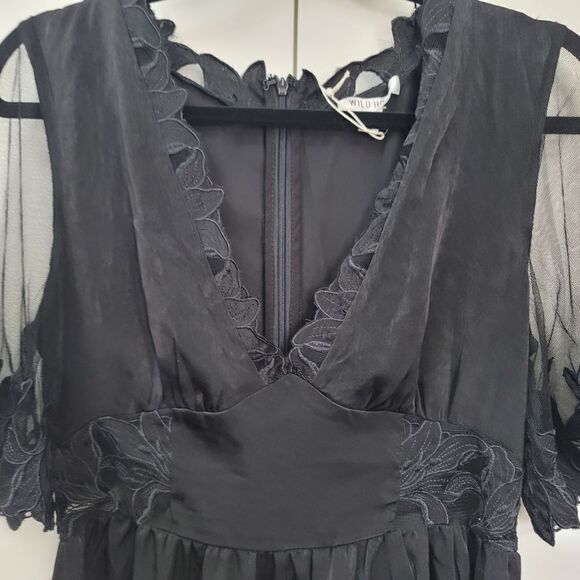 Wild honey black lace maxi dress, medium - Picture 7 of 9